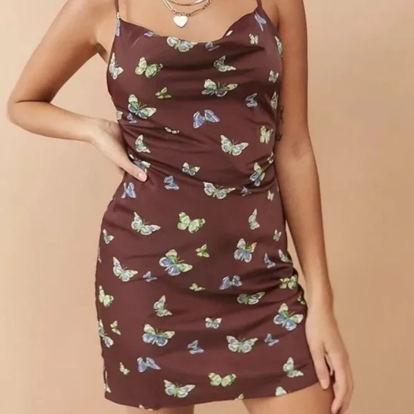 Urban Outfitters | Dresses | Urban Outfitters Mallory Cowl Neck Slip Dress Butterfly Brown Womens Xs | Poshmark Urban Outfitters | Dresses | Urban Outfitters Mallory Cowl Neck Slip Dress Butterfly Brown Womens Xs | Poshmark